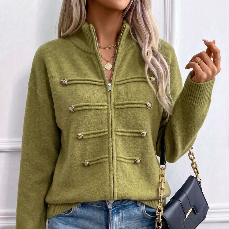 ⏳LAST DAY SALE ONLY￡25.50!🔥✨ Effortless Elegance | Women's Casual Double Zipper Sweater Jacket