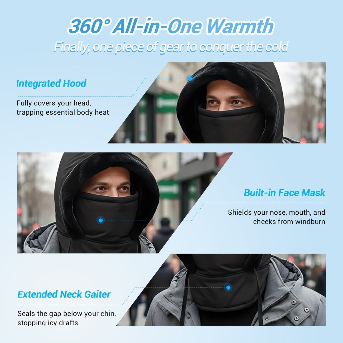 🎉Limited‑Time 28% OFF ❄️🔥Plush-lined Thickened Thermal Hat with Face Mask