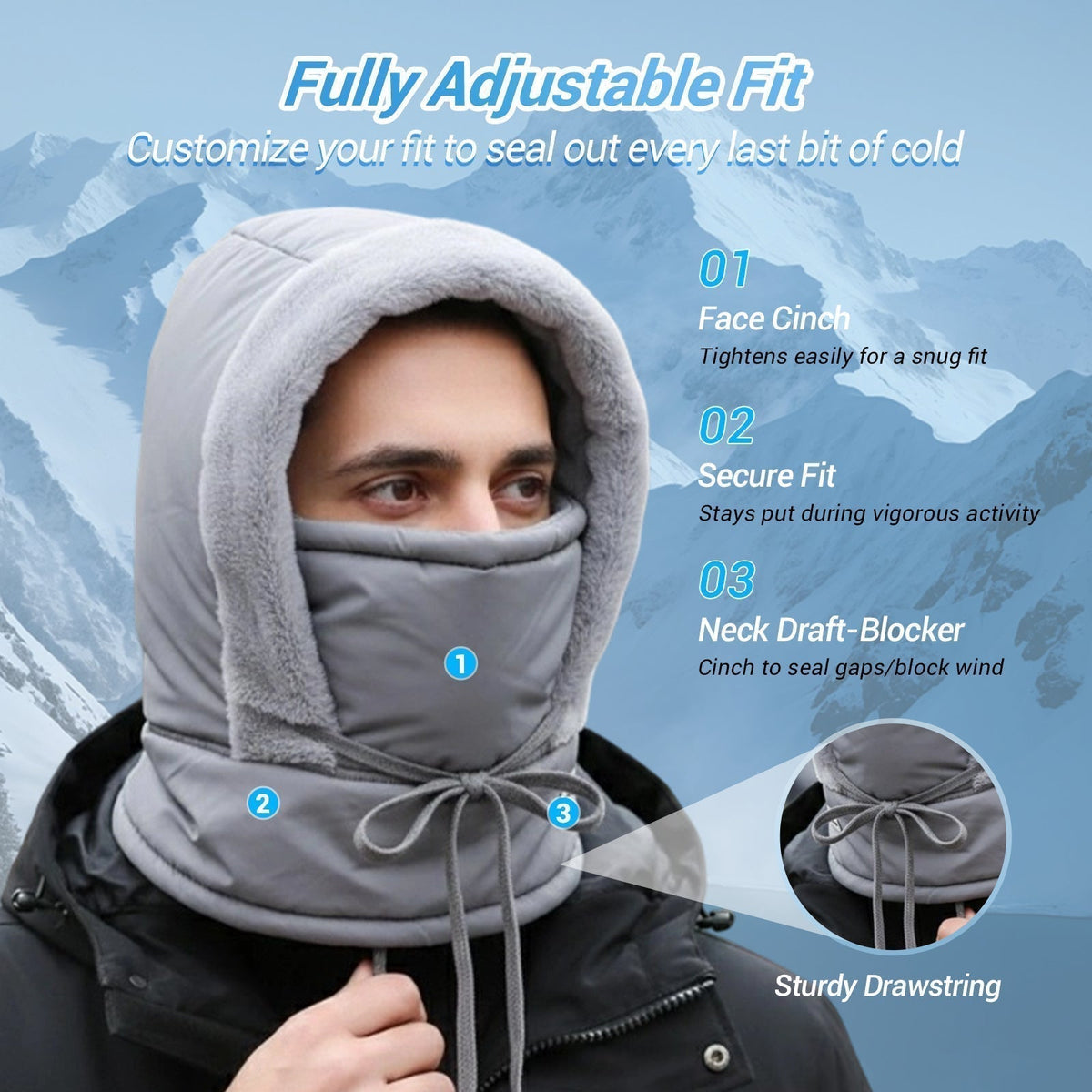 🎉Limited‑Time 28% OFF ❄️🔥Plush-lined Thickened Thermal Hat with Face Mask