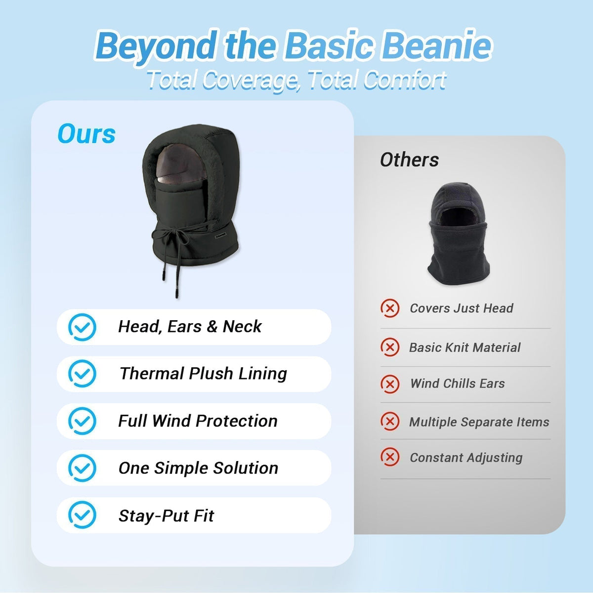 🎉Limited‑Time 28% OFF ❄️🔥Plush-lined Thickened Thermal Hat with Face Mask