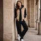 👜 50% off all women's fashion! ✨ Women's hooded quilted jacket with color blocks