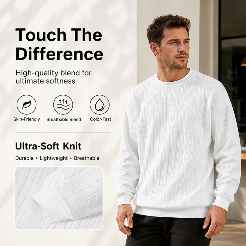Hot Sale 50% OFF🔥Men's Cable Knit Crewneck Sweatshirt