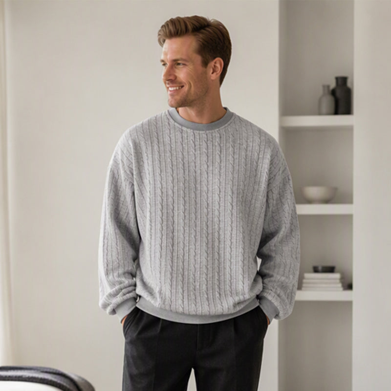 Hot Sale 50% OFF🔥Men's Cable Knit Crewneck Sweatshirt