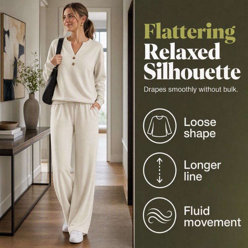 🖤Black Friday Sale:50% OFF🖤 ☁️Women's Effortless Top & Wide-leg Pants Set