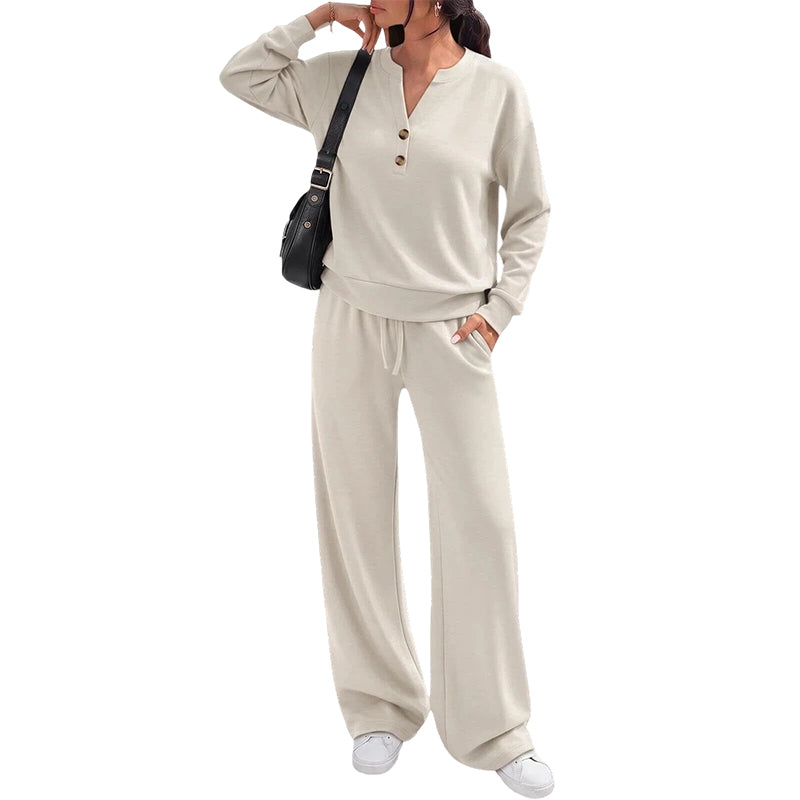 🖤Black Friday Sale:50% OFF🖤 ☁️Women's Effortless Top & Wide-leg Pants Set