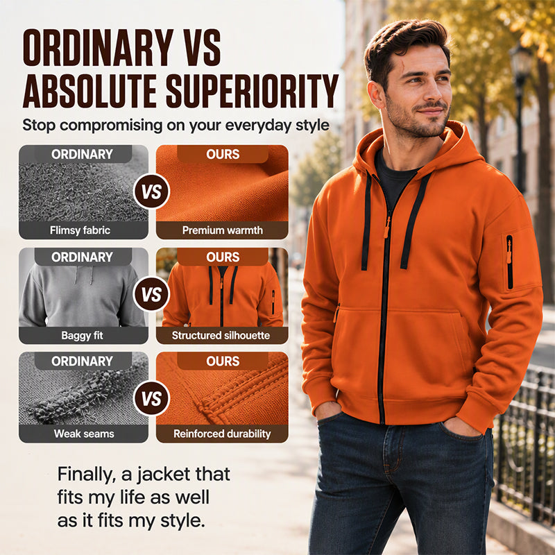 💖Black Friday Mega Deal – 50% off!💖🏃‍♀️ Men's Casual Thermal Hooded Jacket