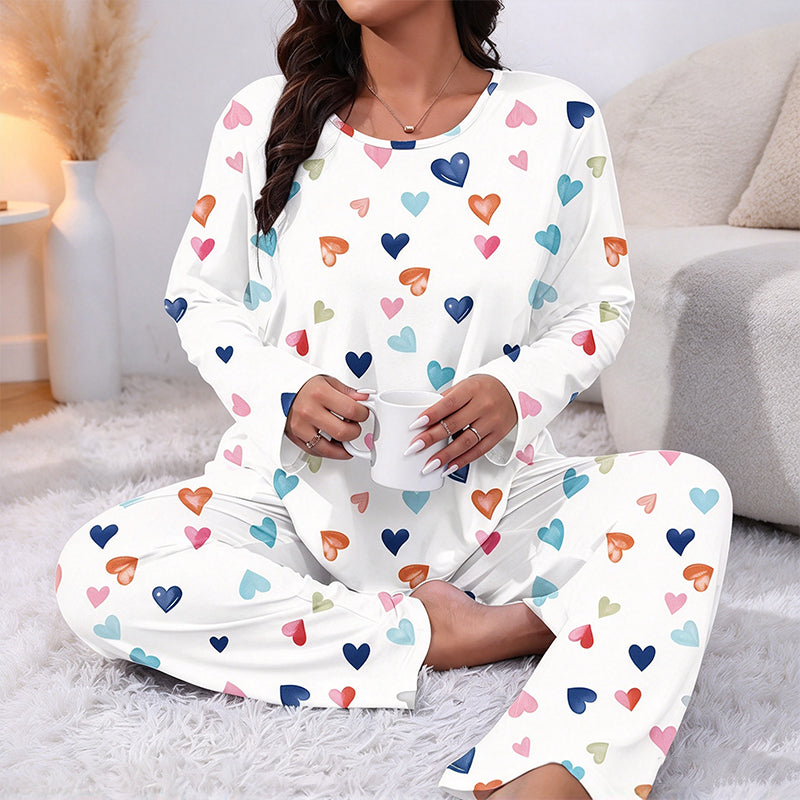 💖🌙 Sweetheart Dreams™ – Cute Heart-Print Cosy Pyjama Set ✨🩷