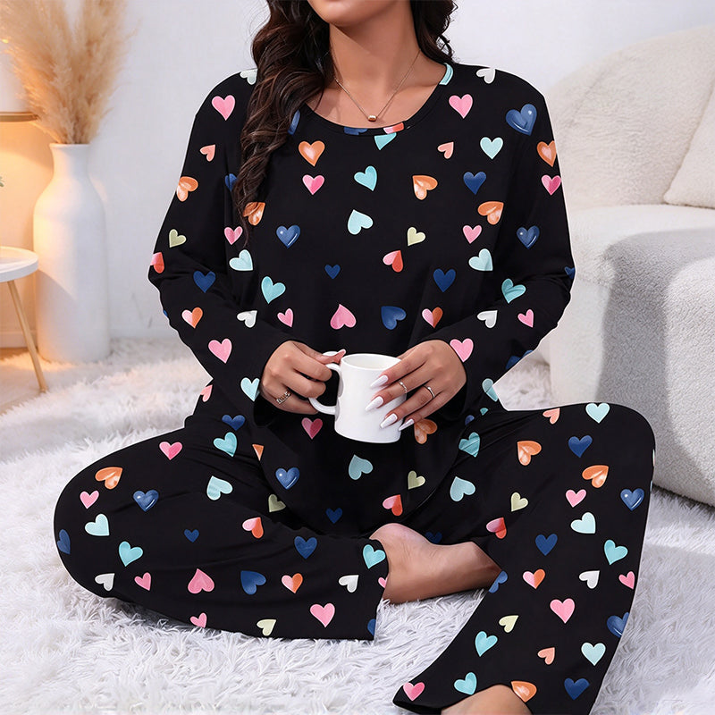 💖🌙 Sweetheart Dreams™ – Cute Heart-Print Cosy Pyjama Set ✨🩷