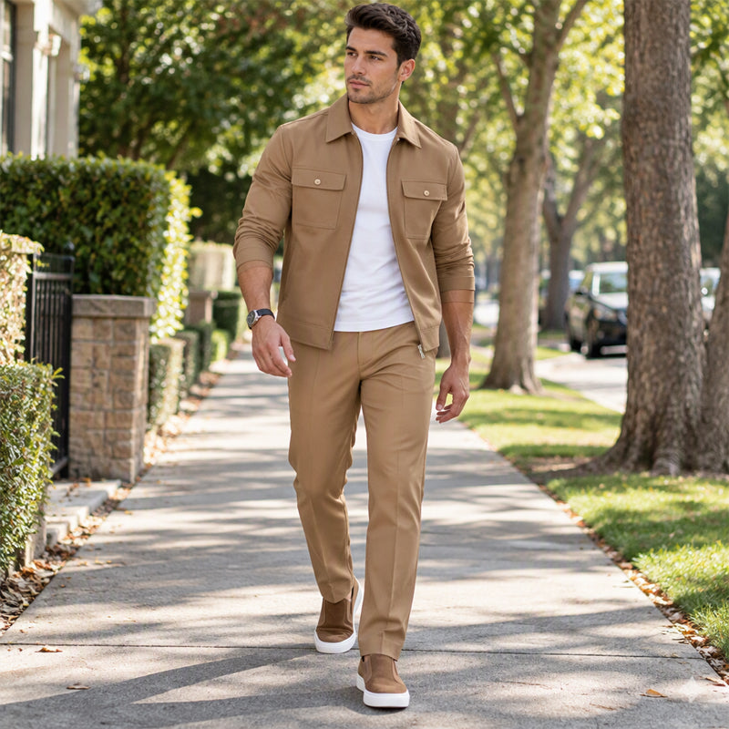 💖Black Friday Mega Deal – 50% off!💖 Men's Casual Stylish Jacket and Pants Set