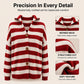 Women's Striped Hooded Knit Cardigan