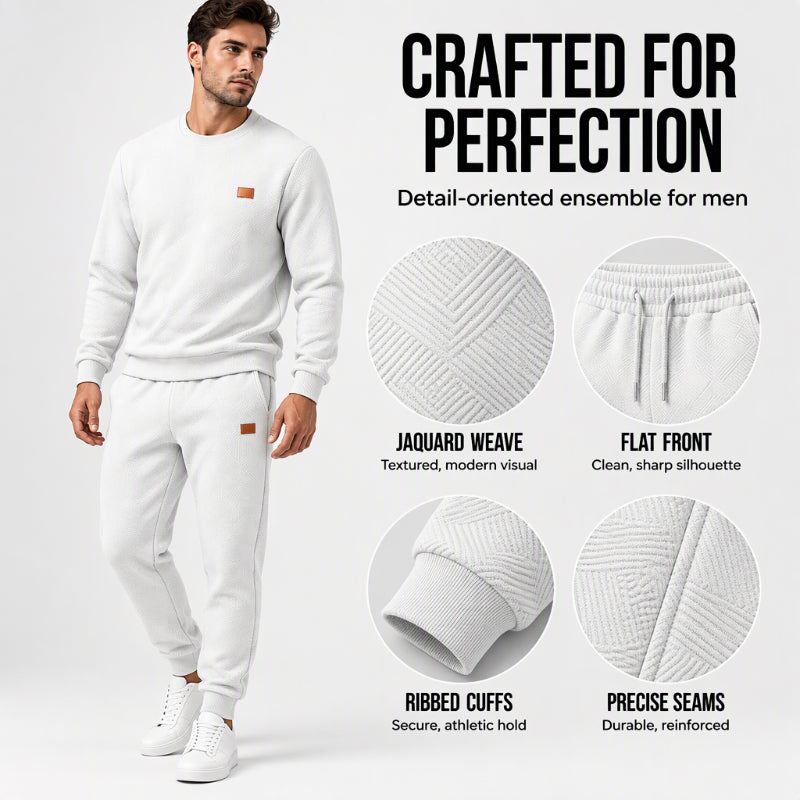 🖤Black Friday Sale:50% OFF🖤🌈 Men's Casual Textured Jacquard Sports Set
