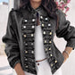 💖Black Friday Mega Deal – 50% off!💖 ✨Women's Vintage Symmetrical Button Denim Jacket