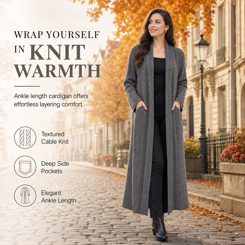 💖Black Friday Mega Deal – 50% off!💖 🍁 Casual Solid Color Long Knit Cardigan Sweater