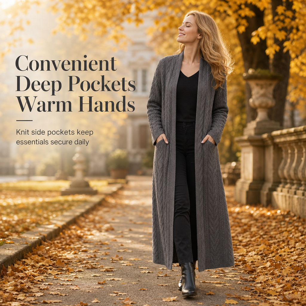 💖Black Friday Mega Deal – 50% off!💖 🍁 Casual Solid Color Long Knit Cardigan Sweater