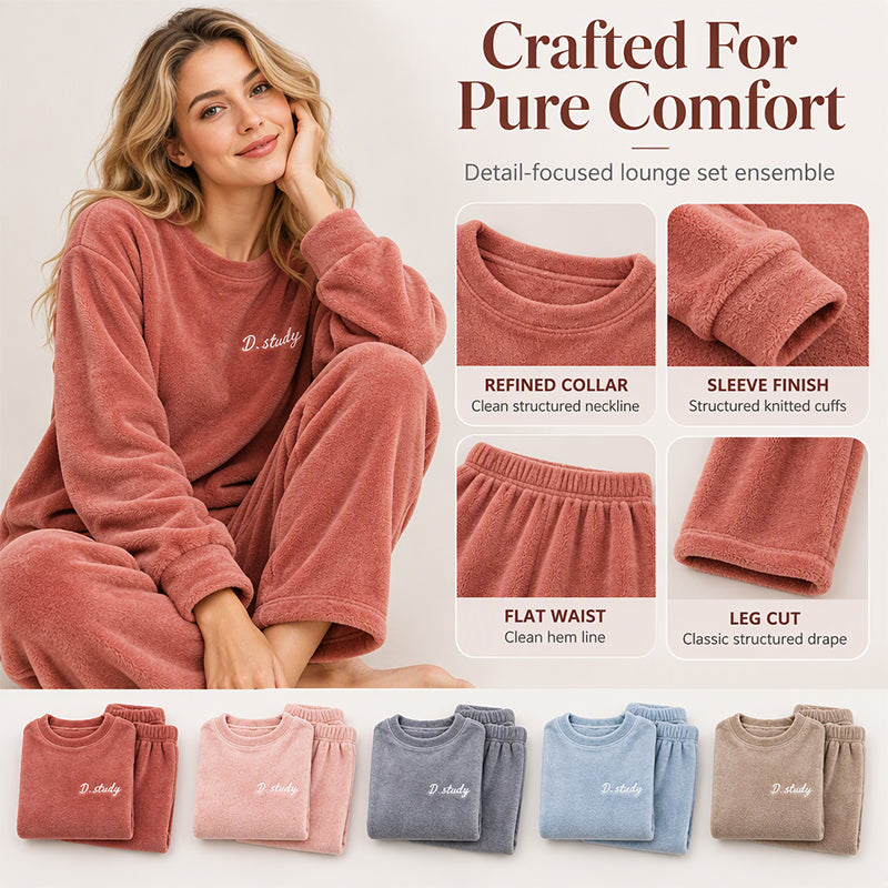 ❄️ Women's Ultra-Soft Coral Velvet Thermal Pyjama Set – Plush & Cosy 🧸