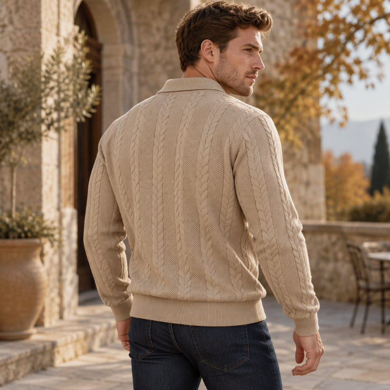 🖤Black Friday Sale:50% OFF🖤 ☕️ Men's Casual Jacquard Cable Texture Top