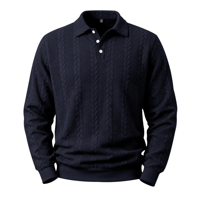 🖤Black Friday Sale:50% OFF🖤 ☕️ Men's Casual Jacquard Cable Texture Top