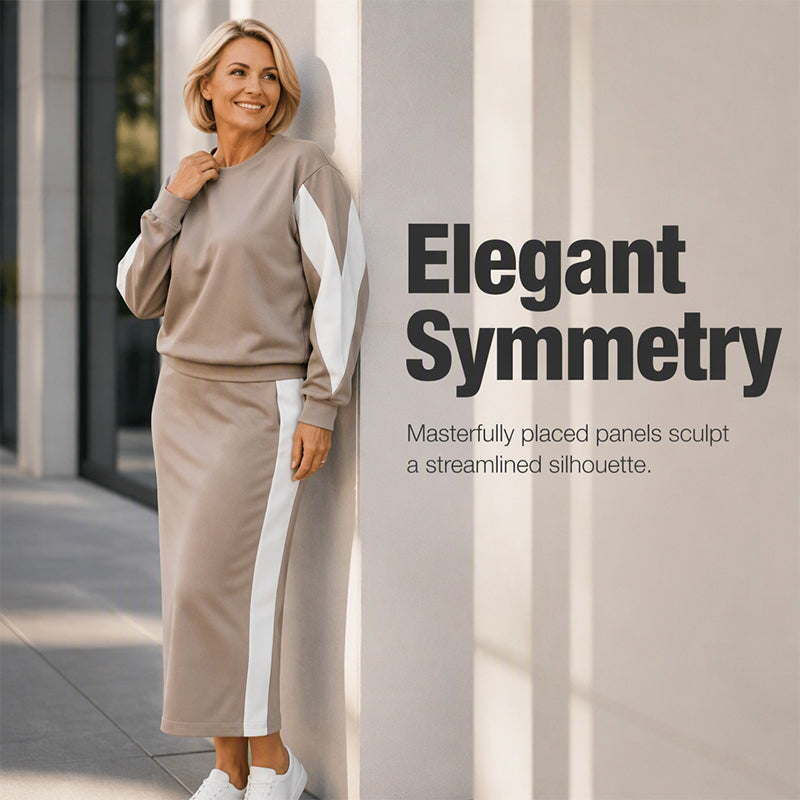 🖤Black Friday Sale🖤👗 Women's Knit Two-Piece Sweatshirt & Midi Skirt Set | Cozy & Coordinated – Effortless Chic for Everyday ✨