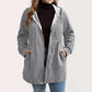 Casual Loose-Fit Cable Knit Hooded Jacket