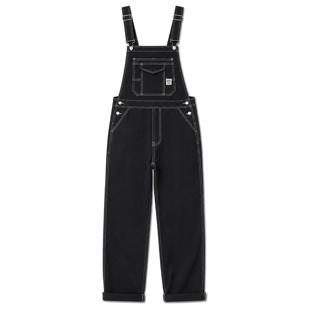 Men's Casual Loose Straight Leg Denim Overalls