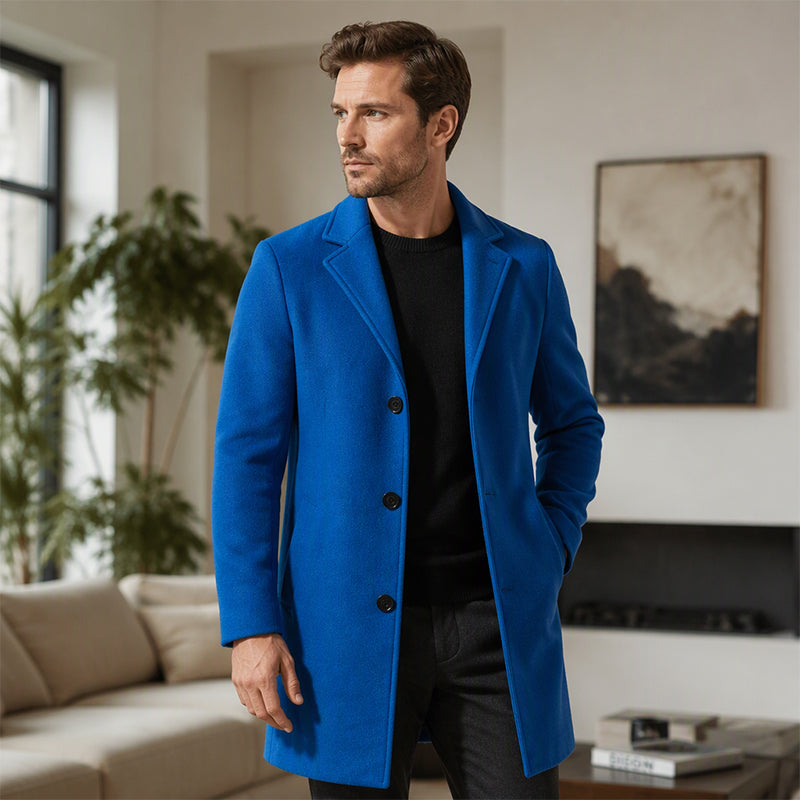 Men's Classic Mid-Length Single-Breasted Coat