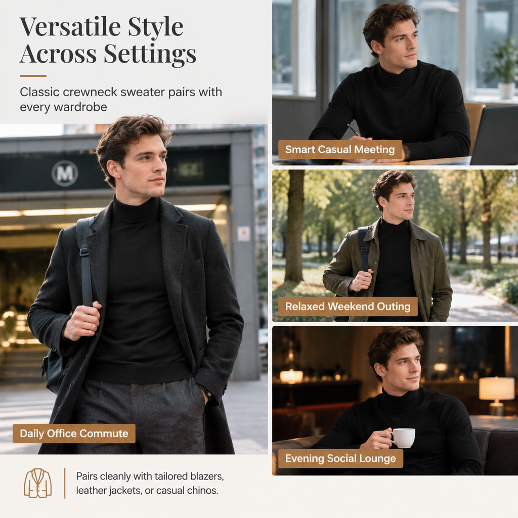 Men's Winter Slim Fit Pullover Knit Sweater