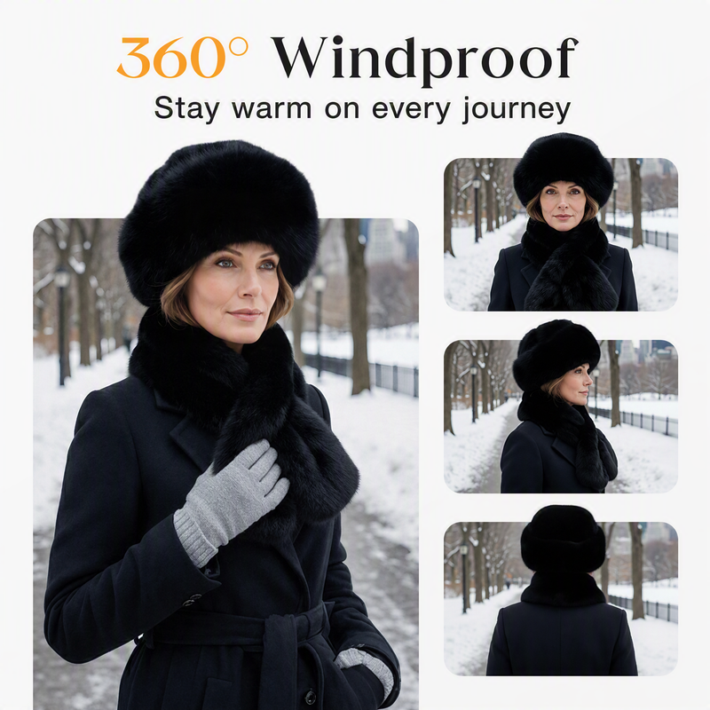 🎁 Soft Plush Feel, Ready-to-Gift Warm Set | Winter Thickened Scarf & Hat Set
