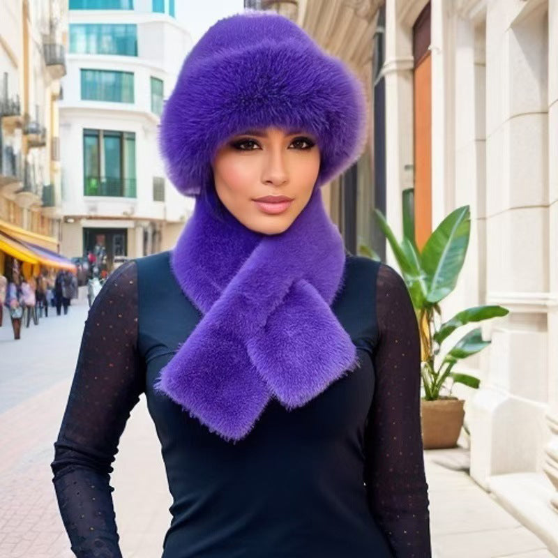 🎁 Soft Plush Feel, Ready-to-Gift Warm Set | Winter Thickened Scarf & Hat Set