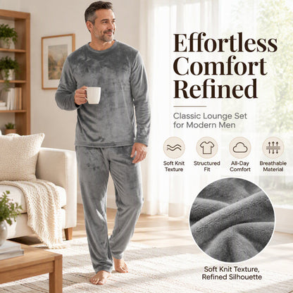 🌙 All-Night Warmth, Soft Velvet Feel | Men's Cozy Thermal Velvet Pajama Set🔥𝙁𝙧𝙚𝙚 𝙎𝙝𝙞𝙥𝙥𝙞𝙣𝙜