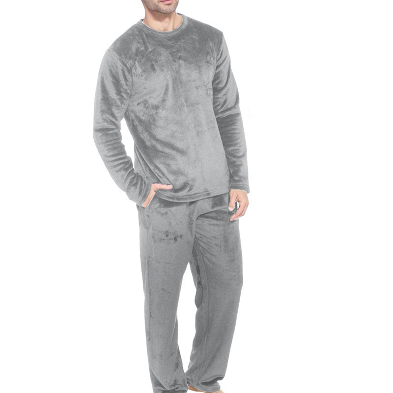 🌙 All-Night Warmth, Soft Velvet Feel | Men's Cozy Thermal Velvet Pajama Set🔥𝙁𝙧𝙚𝙚 𝙎𝙝𝙞𝙥𝙥𝙞𝙣𝙜
