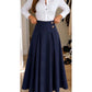 👗 Flattering Fit, All-Day Comfort | Women's High-Waisted Pleated A-Line Maxi Skirt