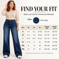 👖 Leg-Elongating Silhouette, Toasty Thermal Warmth | Women's High Waist Thermal Wide-Leg Jeans