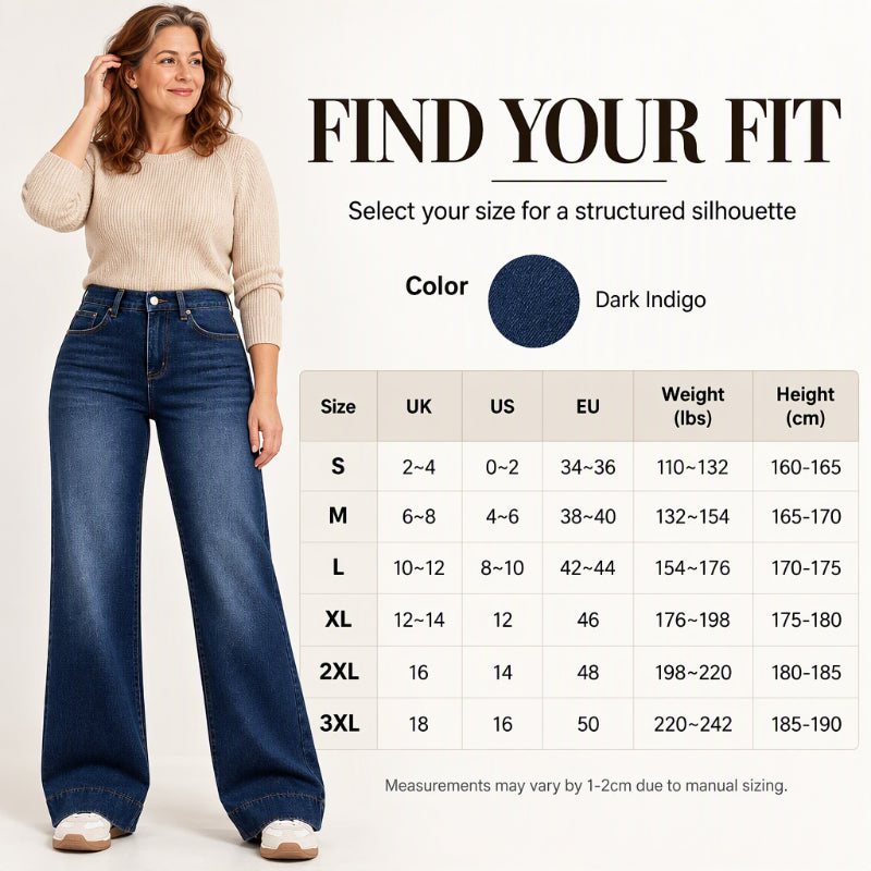 👖 Leg-Elongating Silhouette, Toasty Thermal Warmth | Women's High Waist Thermal Wide-Leg Jeans