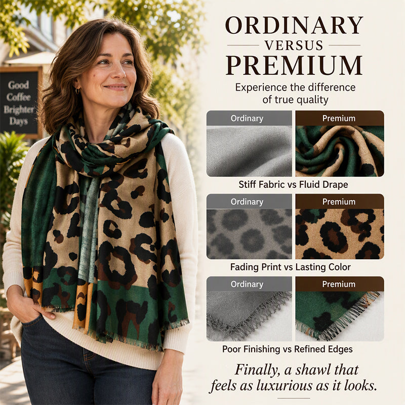 🧣 Easy Styling, Featherlight Comfort | Versatile Lightweight Leopard Print Shawl Scarf