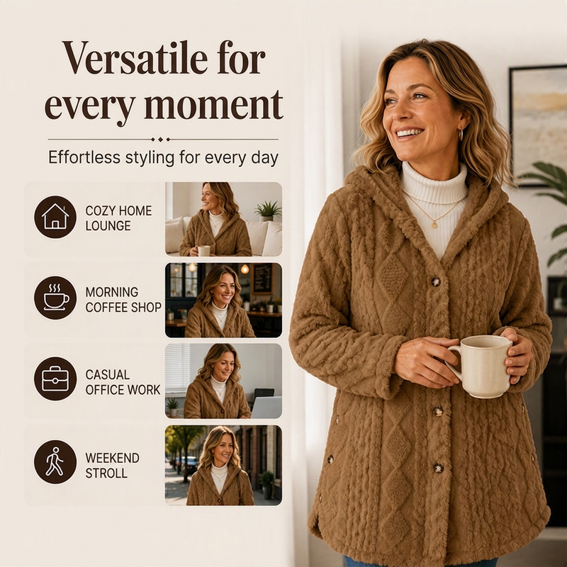 ⏳Limited-time offer: 50% off⏰Diamond-patterned women's warm hooded outerwear🎁