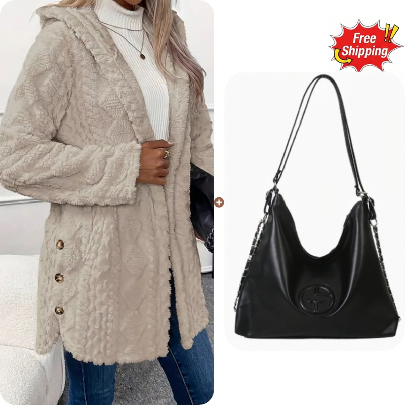 ⏳Limited-time offer: 50% off⏰Diamond-patterned women's warm hooded outerwear🎁