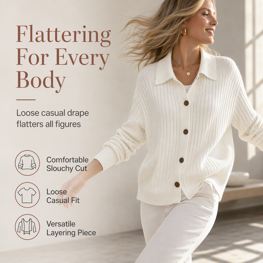 🧶 Relaxed Comfort, Effortless Layering | Women's Casual Loose Fit Knit Cardigan