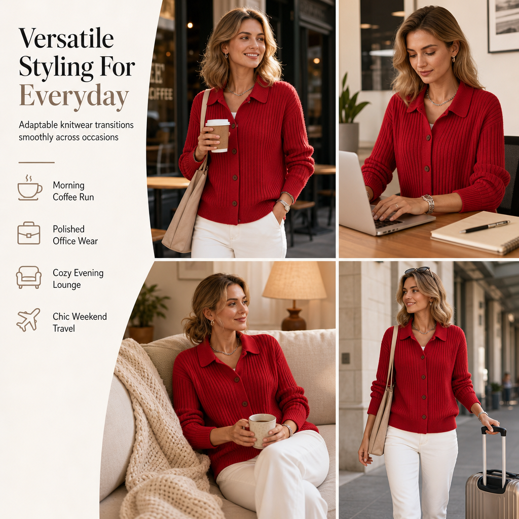 🧶 Relaxed Comfort, Effortless Layering | Women's Casual Loose Fit Knit Cardigan