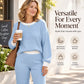 🧶 Women's Textured Waffle Knit 2-Piece Set with Contrast Trim ✨