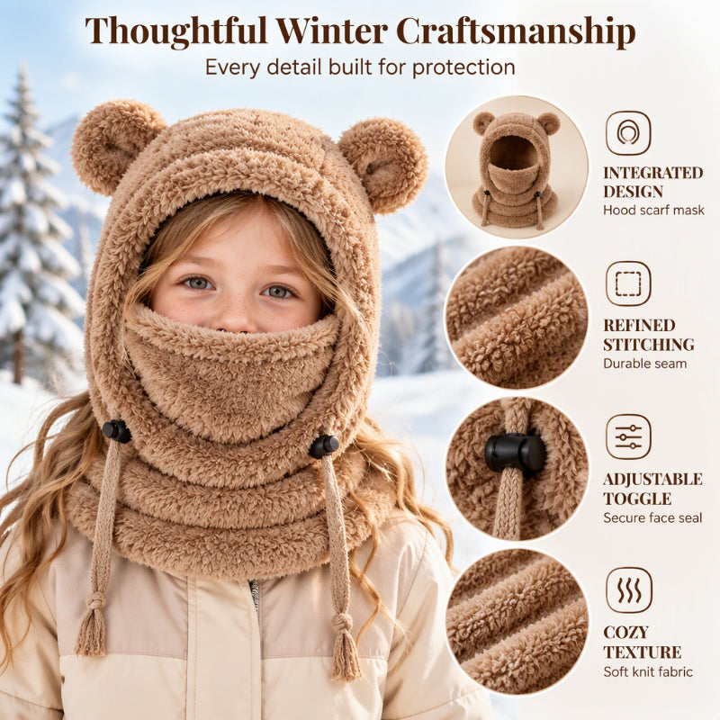 🐻 Kids' Cute Bear-Ear Balaclava | Cosy Hood & Neck Warmer ❄️