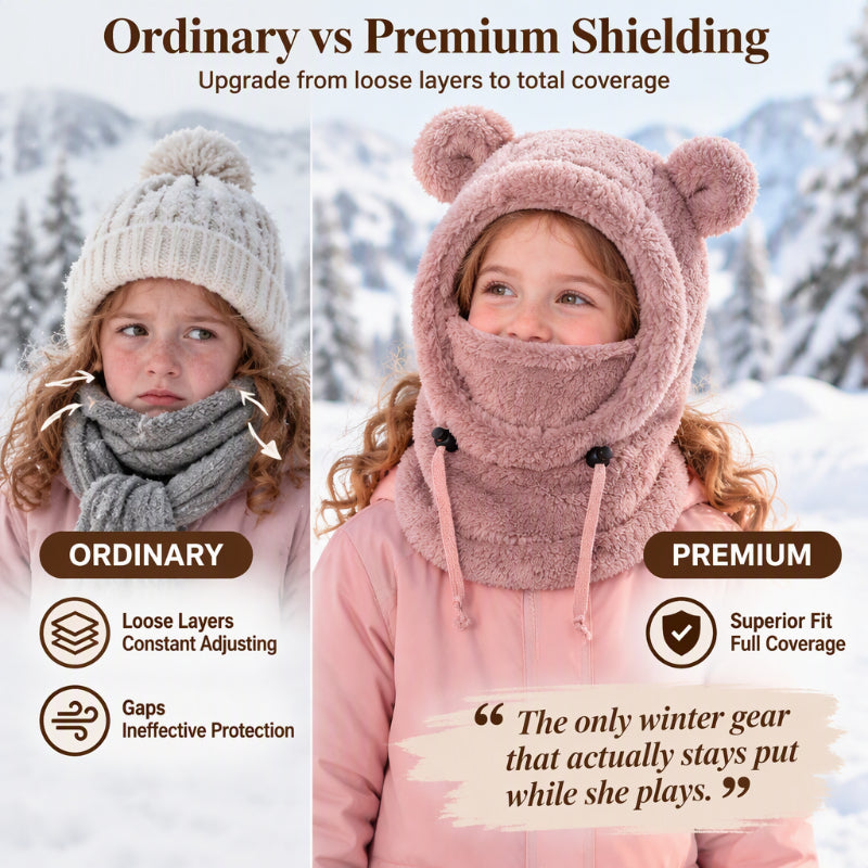 🐻 Kids' Cute Bear-Ear Balaclava | Cosy Hood & Neck Warmer ❄️