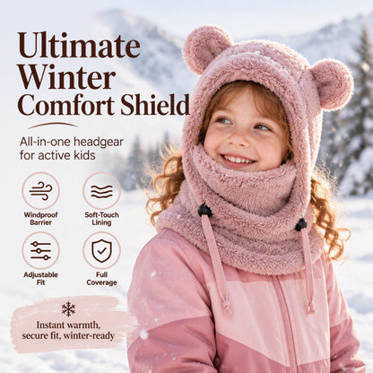🐻 Kids' Cute Bear-Ear Balaclava | Cosy Hood & Neck Warmer ❄️