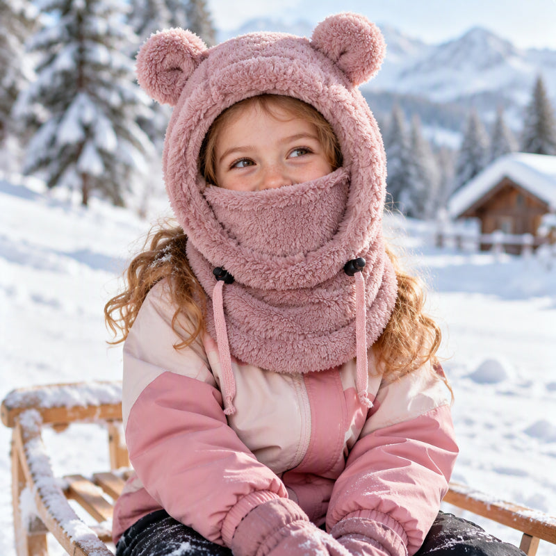 🐻 Kids' Cute Bear-Ear Balaclava | Cosy Hood & Neck Warmer ❄️