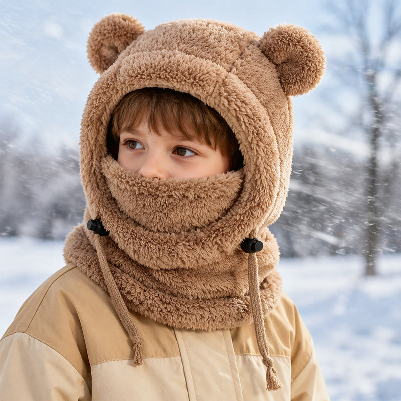 🐻 Kids' Cute Bear-Ear Balaclava | Cosy Hood & Neck Warmer ❄️