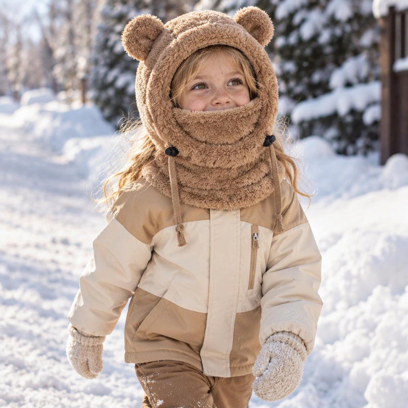 🐻 Kids' Cute Bear-Ear Balaclava | Cosy Hood & Neck Warmer ❄️