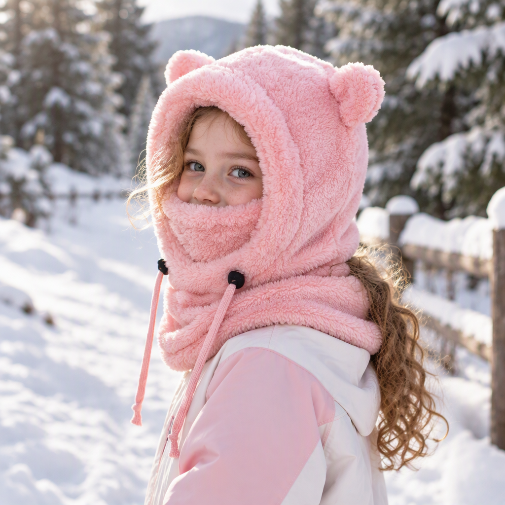 🐻 Kids' Cute Bear-Ear Balaclava | Cosy Hood & Neck Warmer ❄️