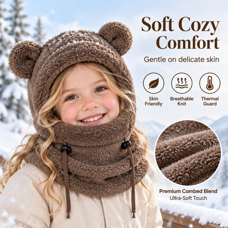 🐻 Kids' Cute Bear-Ear Balaclava | Cosy Hood & Neck Warmer ❄️