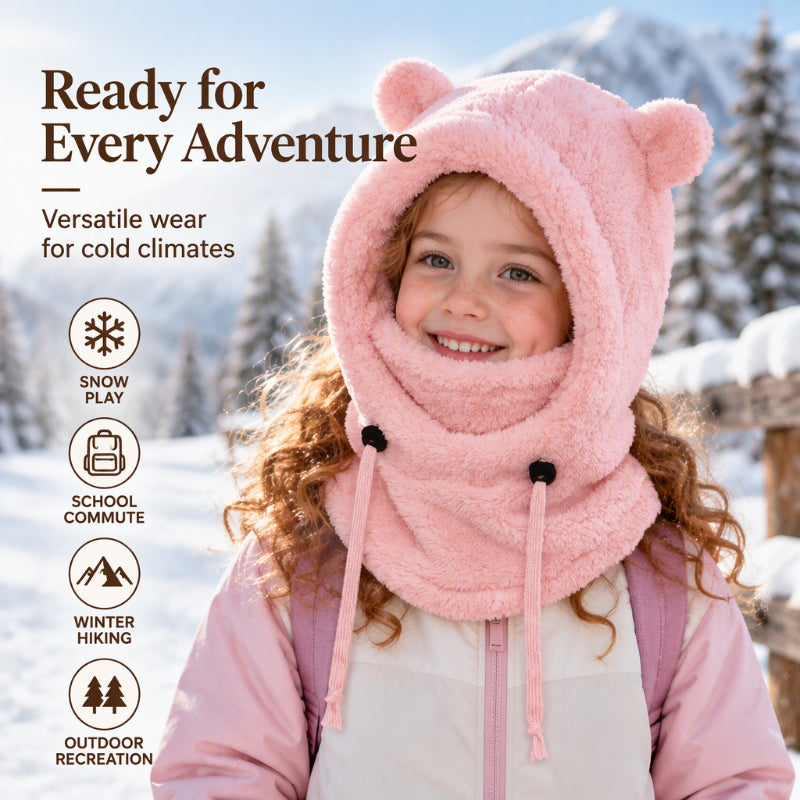 🐻 Kids' Cute Bear-Ear Balaclava | Cosy Hood & Neck Warmer ❄️